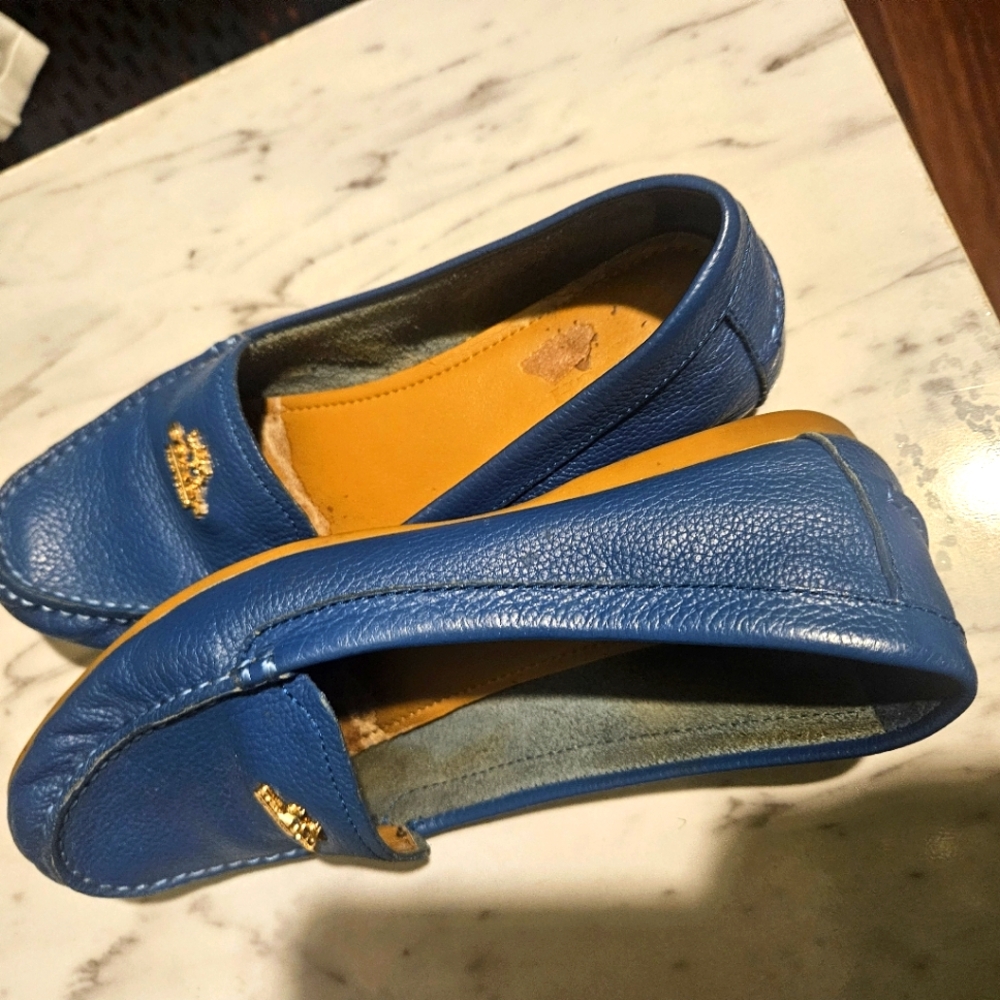 Blue Leather Loafers